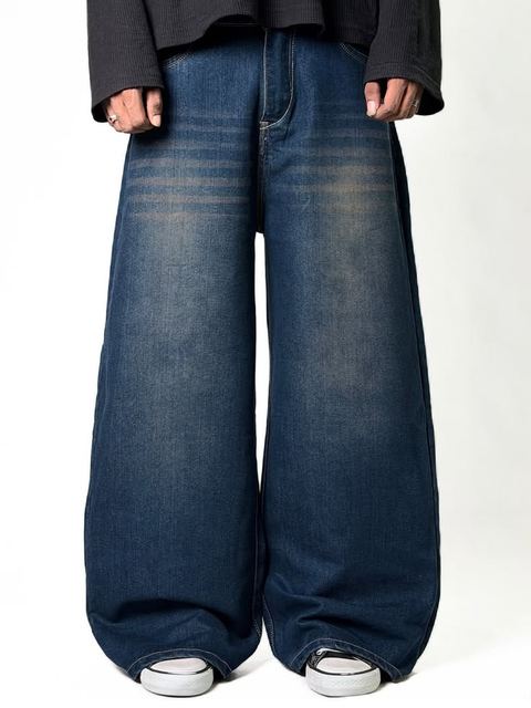 Item No. 05 — Wide-leg faded blue jeans