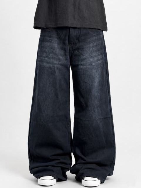 Item No. 13 — Extra-wide dark denim jeans