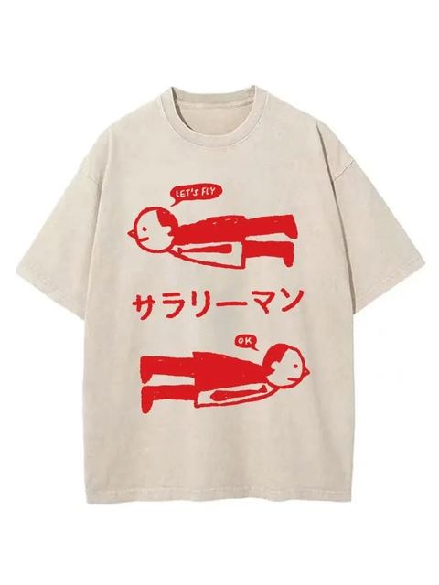 Item No. 14 — Cream tee with a red graphic