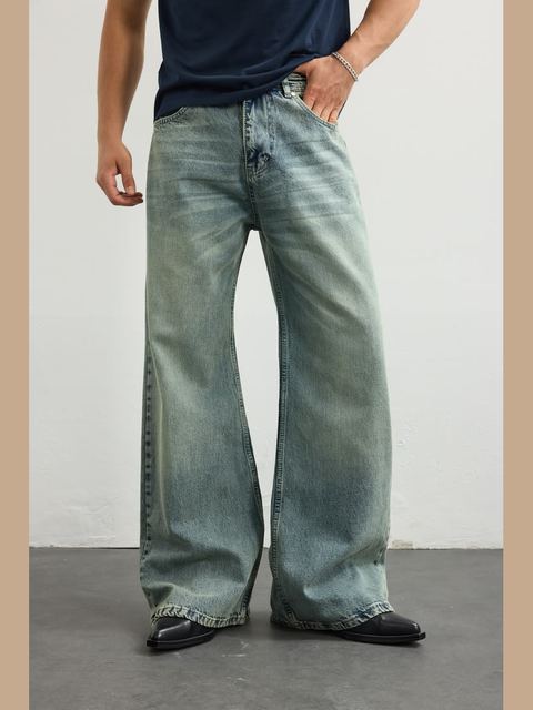 Item No. 15 — Light-wash flared wide jeans
